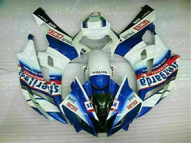 2006-2007 White Blue Yamaha YZF R6 Motorbike Fairing