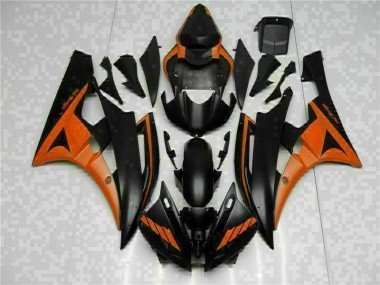 2006-2007 Orange Black Yamaha YZF R6 Bike Fairing