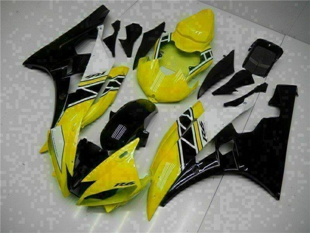 2006-2007 Yellow Black Yamaha YZF R6 Motorcycle Fairing Kit