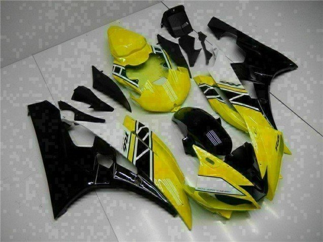 2006-2007 Yellow Black Yamaha YZF R6 Motorcycle Fairing Kit