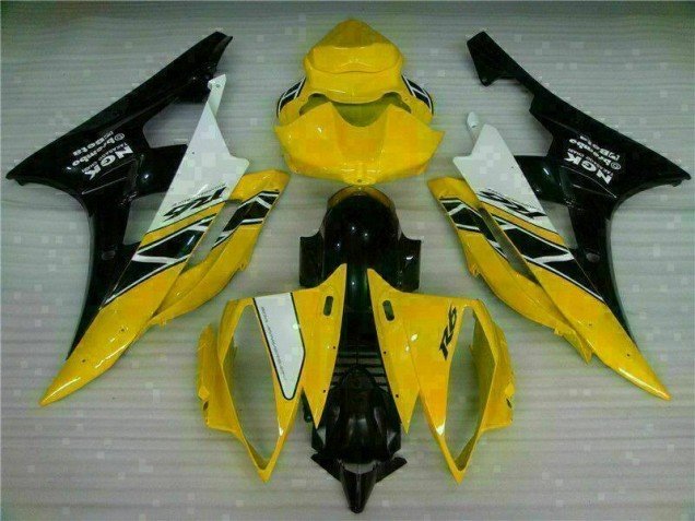 2006-2007 Yellow Black Yamaha YZF R6 Motorbike Fairing