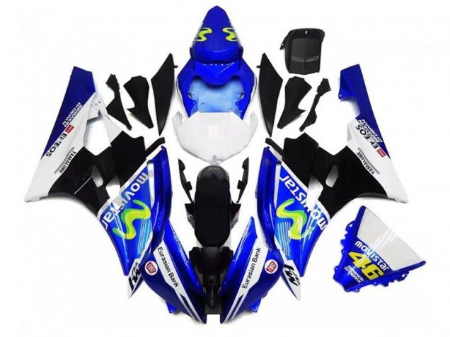 2006-2007 Blue Black White Yamaha YZF R6 Motor Fairings