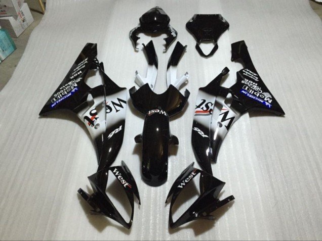 2006-2007 Glossy Black Yamaha YZF R6 Bike Fairing