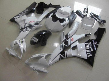 2006-2007 Black White Yamaha YZF R6 Motorcycle Fairing Kits