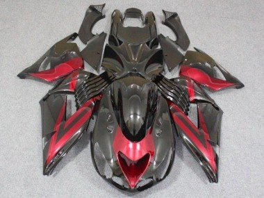 2006-2011 Black Red Kawasaki ZX14R ZZR1400 Bike Fairings