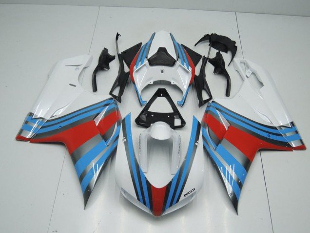 2007-2014 Blue White Red Ducati 848 1098 1198 Motorcyle Fairings