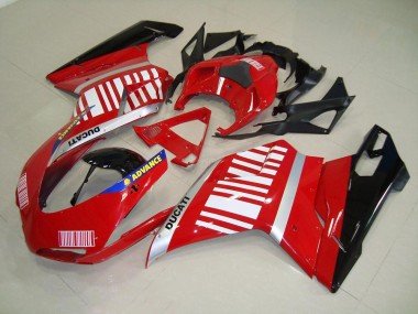 2007-2014 Red White Ducati 848 1098 1198 Motorcylce Fairings