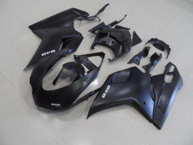 2007-2014 Matte Black with White 848 Ducati 848 1098 1198 Motorbike Fairings