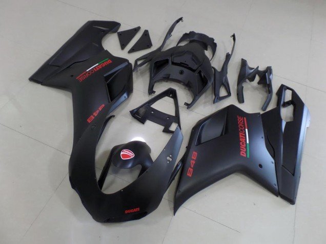 2007-2014 Matte Black Red Sticker Ducati 848 1098 1198 Bike Fairing