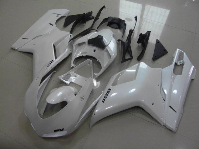 2007-2014 Pear White Black Decals Ducati 848 1098 1198 Motor Fairings