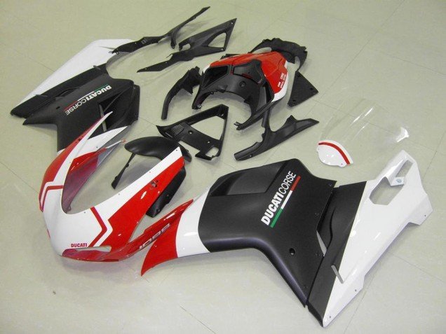 2007-2014 Matte Black White Red Ducati 848 1098 1198 Motorcycle Fairing Kit