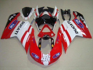 2007-2014 Red White 46 Ducati 848 1098 1198 Motorcycle Bodywork