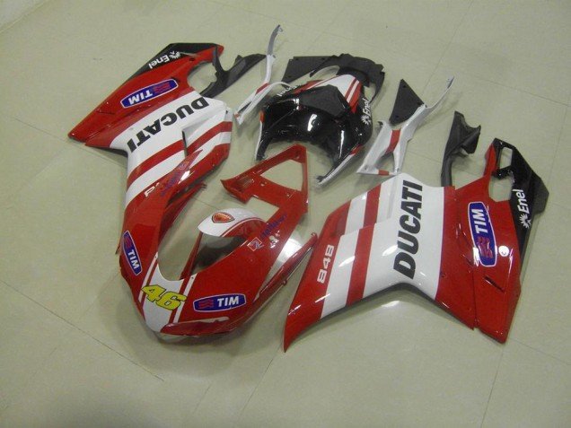 2007-2014 Red 46 Ducati 848 1098 1198 Motorcycle Fairings