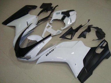 2007-2014 White Matte Black Ducati 848 1098 1198 Motorcycle Fairing