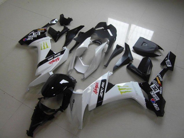 2008-2010 White Monster Kawasaki ZX10R Bike Fairings