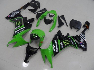 2008-2010 Green and Black Monster Kawasaki ZX10R Motorbike Fairing