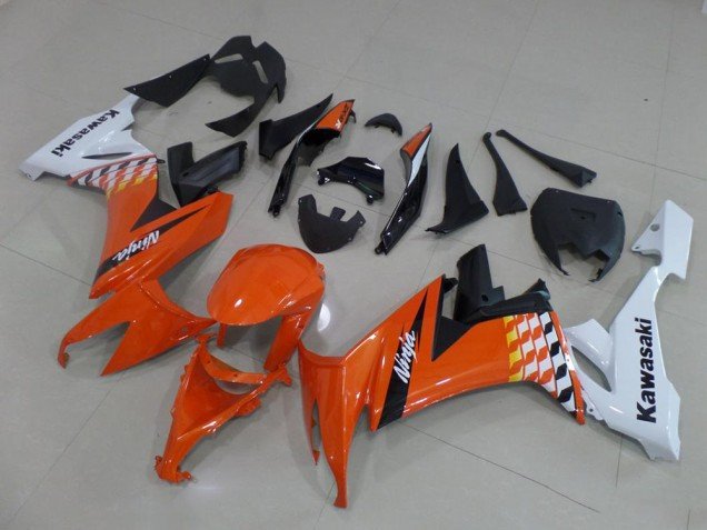 2008-2010 Orange and White Kawasaki ZX10R Motorcycle Bodywork