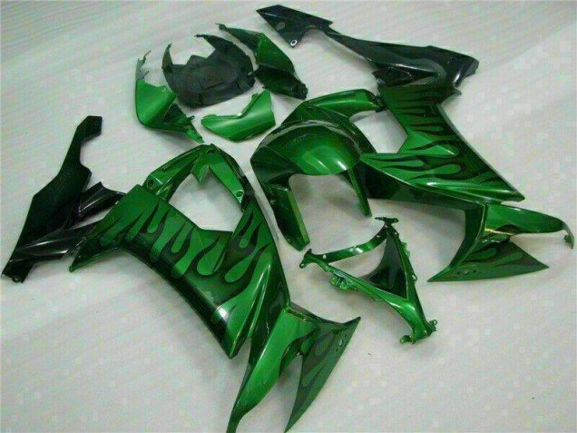 2008-2010 Green Flame Kawasaki ZX10R Bike Fairings