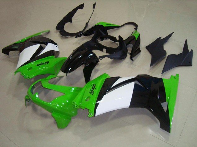 2008-2012 Green White Black Kawasaki ZX250R Replacement Motorcycle Fairings