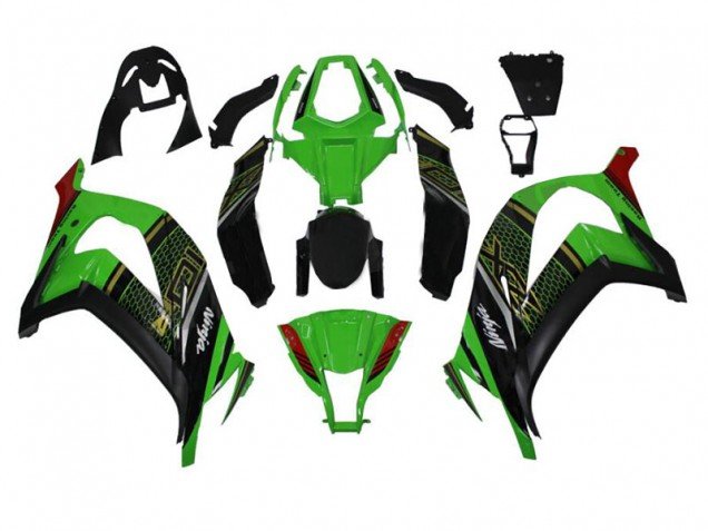 2011-2015 Green Black Kawasaki ZX10R Bike Fairing