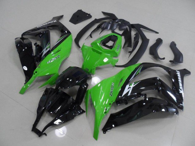 2011-2015 Green and Black Kawasaki ZX10R Motorcycle Replacement Fairings