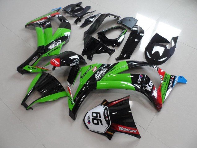 2011-2015 Green Black with Number 66 Kawasaki ZX10R Motorcyle Fairings