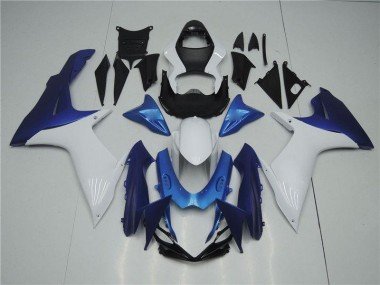 2011-2021 White Blue Suzuki GSXR 600/750 Replacement Fairings