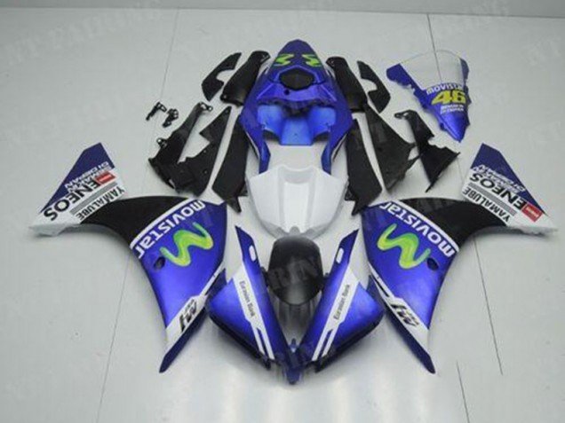 2012-2014 Blue White Black Yamaha YZF R1 Motorcycle Replacement Fairings