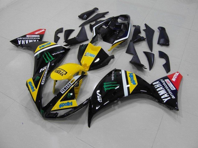 2012-2014 Yellow Black Monster Yamaha YZF R1 Motor Fairings