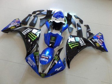 2012-2014 Blue Black Monster Yamaha YZF R1 Motorbike Fairing