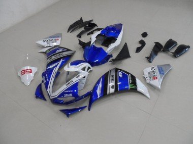 2012-2014 Blue White Yamaha YZF R1 Bike Fairing