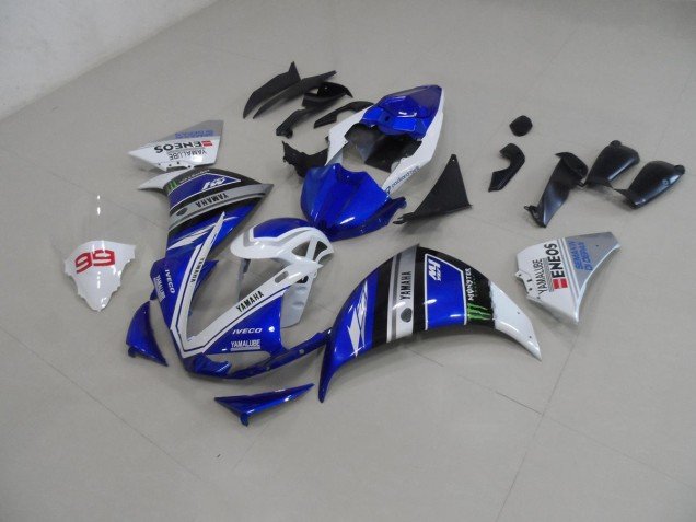 2012-2014 Blue White Yamaha YZF R1 Bike Fairing