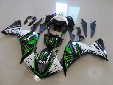 2012-2014 White Green Big Monster Yamaha YZF R1 Motorcycle Fairings Kits