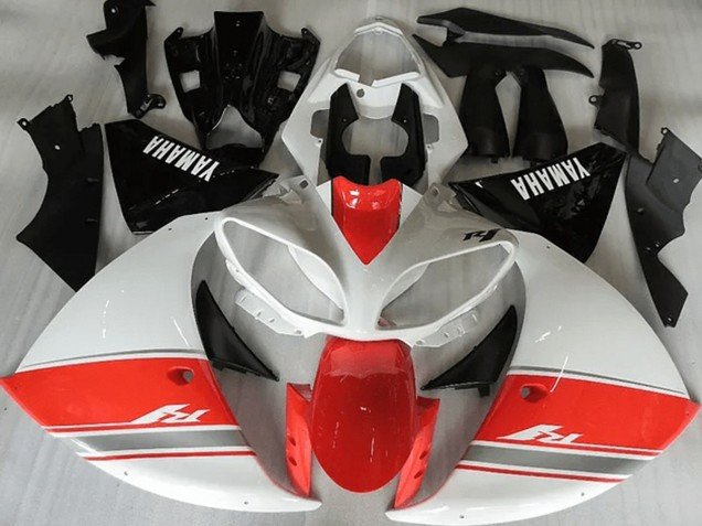 2012-2014 Racy Red White Black Yamaha YZF R1 Motorcycle Fairing Kit