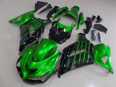 2012-2021 Candy Green and Black Kawasaki ZX14R ZZR1400 Motorcycle Fairings Kits