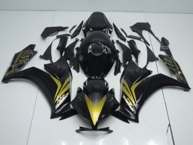 2012-2016 Glossy Black and Gold Honda CBR1000RR Replacement Fairings