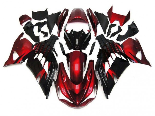 2012-2021 Red Black Kawasaki ZX14R ZZR1400 Motorbike Fairings