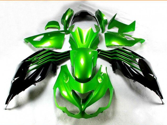 2012-2021 Black Green Kawasaki ZX14R ZZR1400 Motorcycle Replacement Fairings