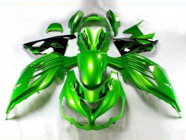 2012-2021 Green Black Kawasaki ZX14R ZZR1400 Motorcycle Fairings Kit