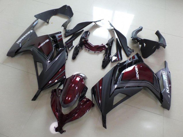 2013-2016 Dark Red and Grey Kawasaki ZX300R Motorcycle Fairings