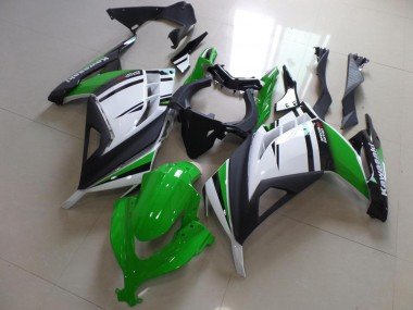 2013-2016 Green Black and White Kawasaki ZX300R Motorcycle Fairing