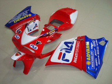 1993-2005 Red Blue Fila Ducati 748 Motorbike Fairing