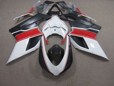 2007-2014 White Red Black Marvic Ducati 848 Motorcycle Fairings Kit