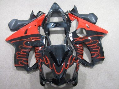 2001-2003 Black Red Flame Honda CBR600 F4i Motorcyle Fairings