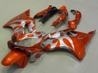 2004-2007 Orange Silver Honda CBR600 F4i Motor Bike Fairings