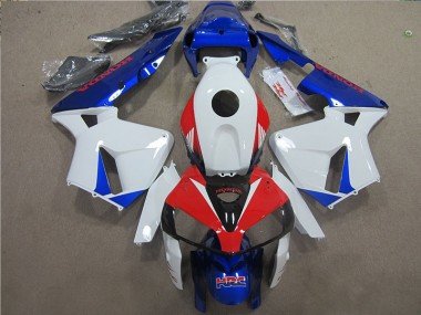 2005-2006 White Blue Red HRC Honda CBR600RR Motorcycle Fairings Kits