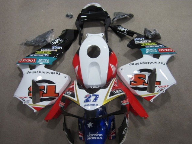 2005-2006 White Red Blue Lee 27 Honda CBR600RR Moto Fairings