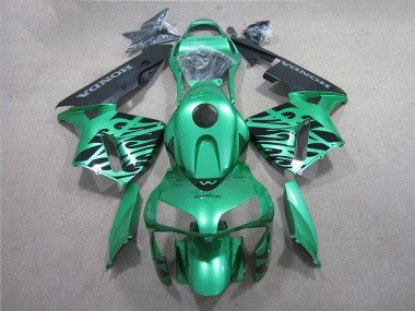 2005-2006 Green Black Honda CBR600RR Motorcycle Fairings Kit