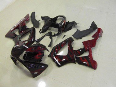 2000-2001 Black Red Flame Honda CBR900RR 929 Motorcylce Fairings