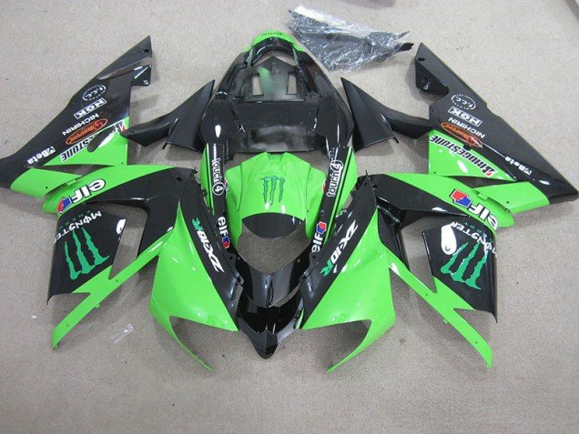 2003-2005 Black Green Monster Kawasaki ZX10R Motorcycle Fairing Kits